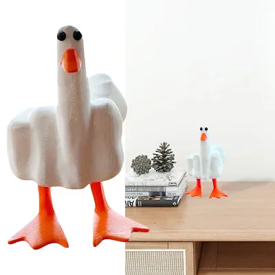 Middle Finger Duck Resin Figurines Funny Middle Finger Statue Garden Courtyard • £7.99