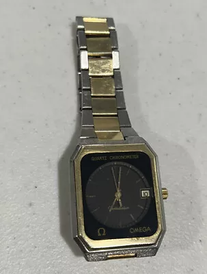 Omega Constellation Two Tone Quartz Watch Chronometer 14K Gold Cap Authentic • $1700