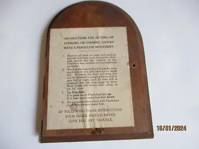 Vintage Smiths Mantel Clock Case  Rear Door With Instructions • $5.60