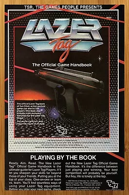 1987 TSR Lazer Tag Official Game Handbook Print Ad/Poster 80s Toy Gun Promo Art • £14.59