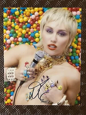 Miley Cyrus Autographed Signed 8 X 10 Photo COA • £55.83