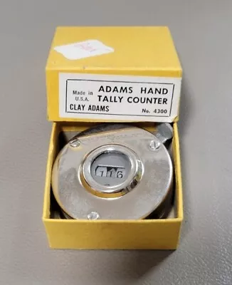 Vintage Adams 3 Digit Hand Mechanical Click Tally Counter W/ Original Box 4300 • $24.99