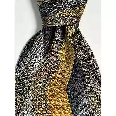 Missoni Cravatte Men's Tie Italy Made Brown Grey Geometric Silk Vintage Necktie • $40