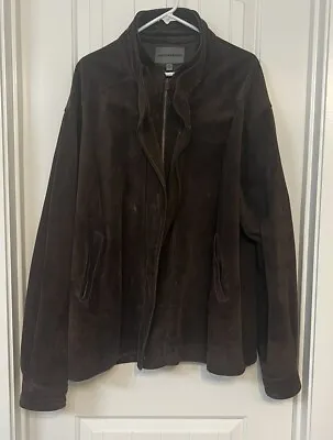 Johnston & Murphy Men's Brown Micro Suede Leather Jacket Size XL • $39.99