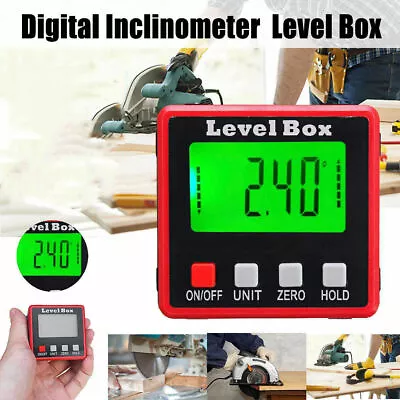 Digital Inclinometer LED Magnetic Level Box Gauge Angle Meter Finder Protractor • £13.89