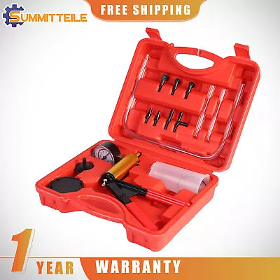 $20.89 • Buy Hand Held Vacuum Pressure Pump Tester Brake Fluid Bleeder Bleeding Kit Adaptors