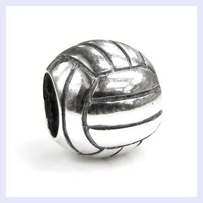 925 Sterling Silver Sport Volleyball Exercise Bead For European Charm Bracelet • $14.98