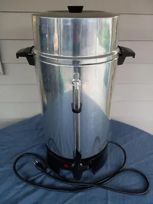 Vintage West Bend Commercial 80-Cup Coffee Maker Urn Polished Aluminum-Ex. Cond • $70