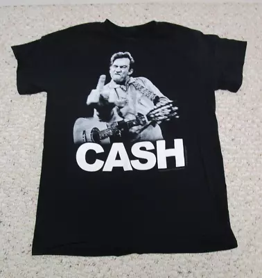 Jim Marshall Men's Medium Black Johnny Cash Middle Finger Graphic Shirt • $14.99