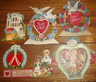 Vintage Valentines Day Cards Lot Of 5 Die Cut 1920's 1930's Cards • $0.99