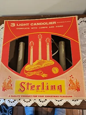 Vintage Christmas Electric 3 Light Drip Candolier Candelabra Original Box Tested • $9.99