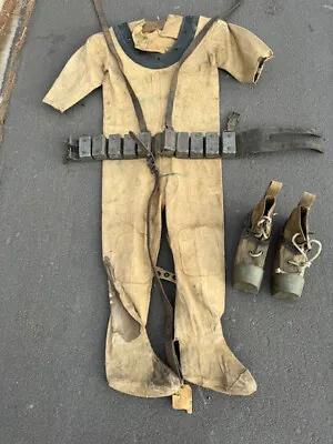 Outstanding Ww2 Navy Mk V Dry Suit Diving Suit 1943 With Boots And Belt • $1499.99