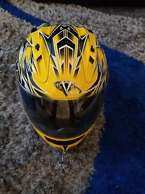 Vega Altura Motorcycle Helmet Size XS   Snell DOT Approved Yellow Black • $25