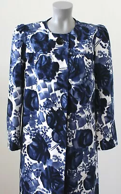 Milly An Original Of New York Woman's Designer Coat Size 10 Blue White Cotton   • $129.99