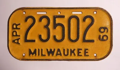 Vintage Wisconsin 1969 Milwaukee Bicycle License Plate • $34.99