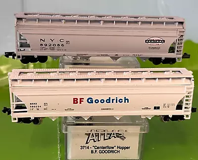 2 N Scale ACF Centerflow Hoppers NYC 892086 & BF Goodrich 580234 Rapido Couplers • $32.99