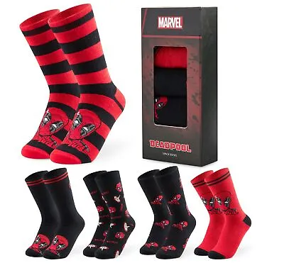 Marvel Mens Socks Socks For Men Pack Of 5 Deadpool Marvel Gifts • £14.49
