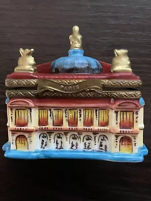 Miniature Paris Opera House Limoges Trinket Box With Tiny Phantom Mask Inside • $225