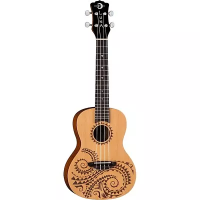 Luna Guitars Tattoo Spruce Concert Ukulele Satin Natural • $99