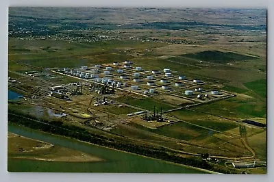 Mandan North Dakota ND Standard Oil Refinery Missouri River Color Postcard 1950s • $6