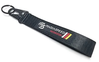JDM MAZDASPEED Black Racing Keychain Metal Key Ring Hook Strap Lanyard Universal • $8.88
