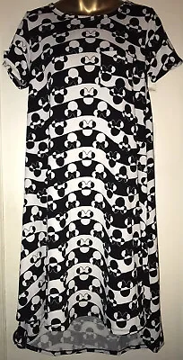 LULAROE Carly Dress Disney Minnie Mouse Black & White  Bows Size XXSmall • $10.99