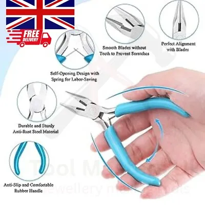 Jewelry Making Chain Nose Pliers With Cutter Wire Work And Metal Forming Tool • £6.99