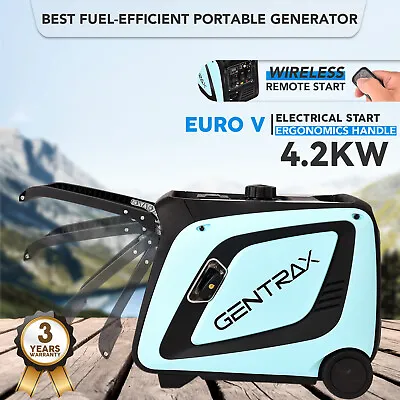 GenTrax Inverter Generator 4.2KW Max Remote Start Portable Petrol Camping RV LCD • $1399