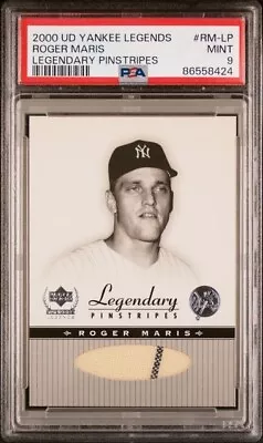 PSA 9 2000 UD Yankee Legends Pinstripes JSY ROGER MARIS Graded MINT Jersey GU • $119.99