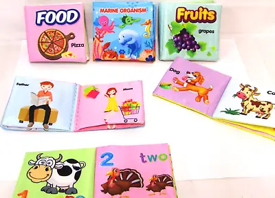 6 X Crinkle Books For Babies Baby Books Fabric Books Nontoxic Cloth Books  0+ • £6.99