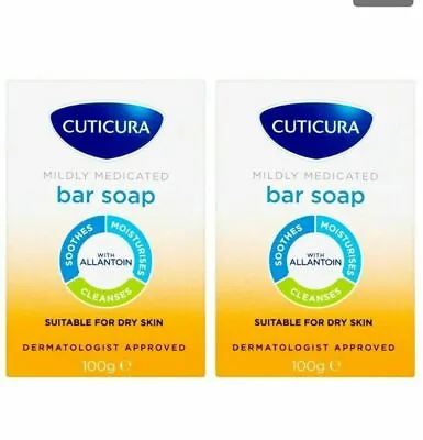 £7.39 • Buy 2 X CUTICURA MILDLY MEDICATED SOAP BAR -100 G 