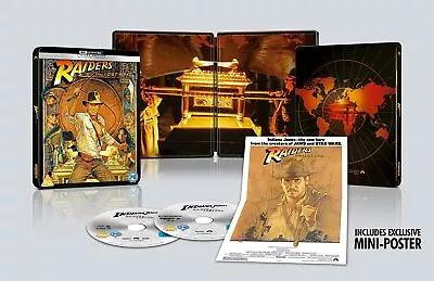 $98.95 • Buy INDIANA JONES 1 (1981): RAIDERS OF THE LOST ARK - NEW Eu 4K+BLU-RAY STEELBOOK