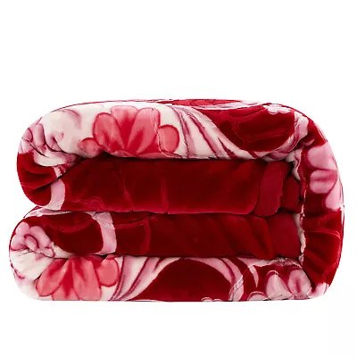 Crystal Velvet Plush Mink Blanket Korean Style Printed Heavy Blanket K/Q • $62.99