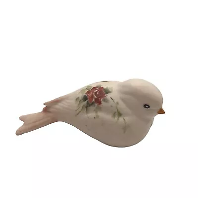 Vintage Bird Figurine Hand Painted Roses Floral Bisque Cottagecore • $15