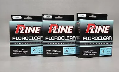 3Lot 300yds Spools Of P-Line Floroclear  4LB Test Fishing Line • $29.99