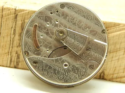 Antique Waltham Pocket Watch Movement 18s 7j Grade Sterling Circa 1903 • $34