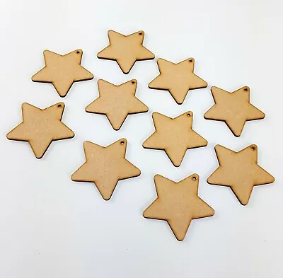 £3.50 • Buy 10x STARS Craft Shapes Wooden Gift Tag MDF Blank Bunting Wedding Favours NURSERY