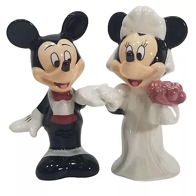 Disney Mickey And Minnie Mouse Bride And Groom Salt & Pepper Shakers READ • $12.99