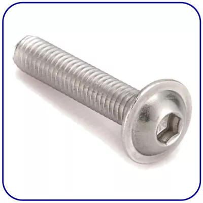 Machine Screws M3 M4 M5 Bolts Flanged Button Socket Head Bright Zinc Plated Bzp • £4.92