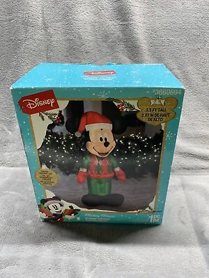 Disney Mickey Mouse Inflatable Gemmy Christmas Decor 3.5 Ft LED Used • $36