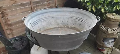 Vintage Galvanised Tin Bath. Garden Planter / Trough • £40