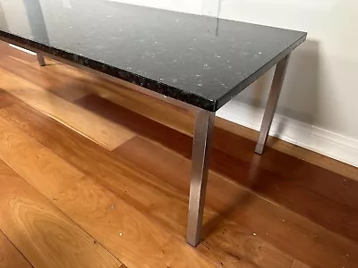 Custom Black Granite Coffee Table Chrome Metal Legs • $350