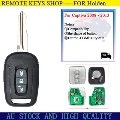 For Holden Captiva Complete Remote Key 2008-2013 With GENUINE TRANSPONDER CHIP • $34.09