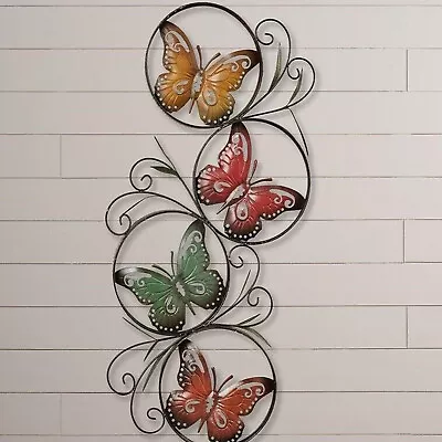£11.33 • Buy Colourful Metal Butterfly Garden Ornament Wall Art Plaque Decoration Silhouette