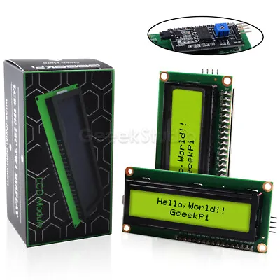 I2C 1602 LCD Display Module 16X2 Yellow Backlight LCD Screen For Raspberry Pi • $10.99