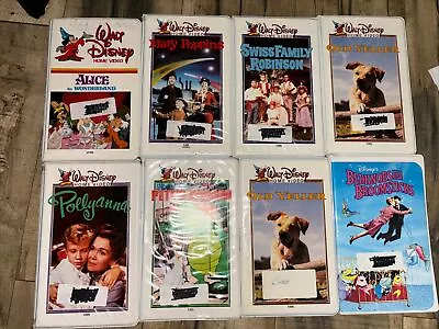 Vintage Walt Disney Home Video VHS Lot Of 8 White Collectible Clamshells Alice.. • $40