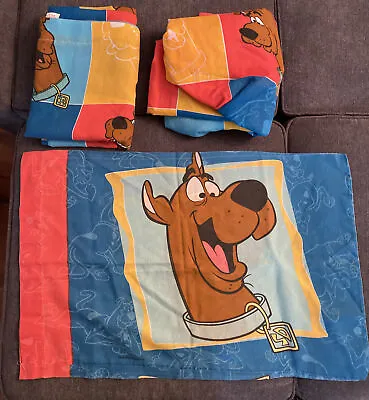 £48.67 • Buy Vintage 1999 Scooby Doo Twin Sheet Set Flat/Fitted/PillowCase Hanna Barbera 3pc