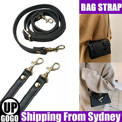 Adjustable Shoulder PU Leather Handbag Bag Purse Strap Replacement 125cm Black • $4.83