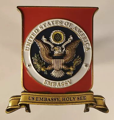 US STATE DEPARTEMENT US EMBASSY VATICAN CITY CHALLENGE COIN 2  Wth 2.5  Ht 174 • $17.99