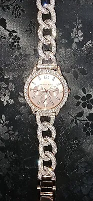 Michael Kors  Layton  Rose Gold Tone Chronograph Glitz Dial Womans Watch MK4654 • $199.99